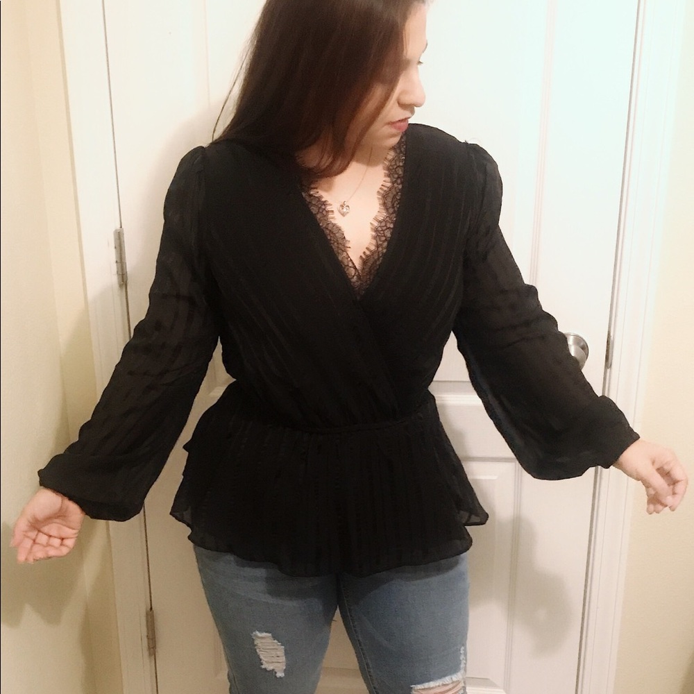 Black long sleeve blouse
